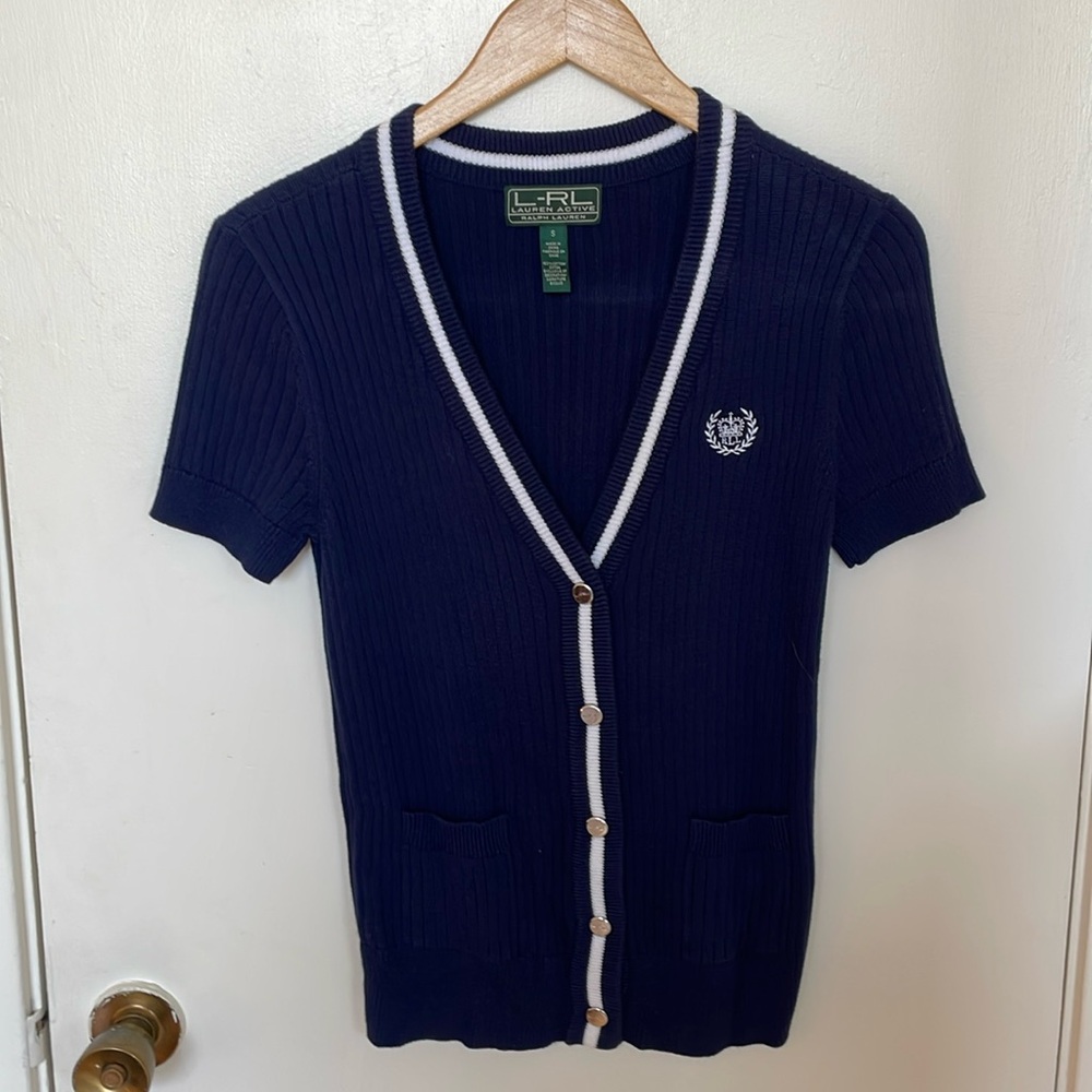 NWOT Lauren Active Ralph Lauren Button Up Sweater Tee